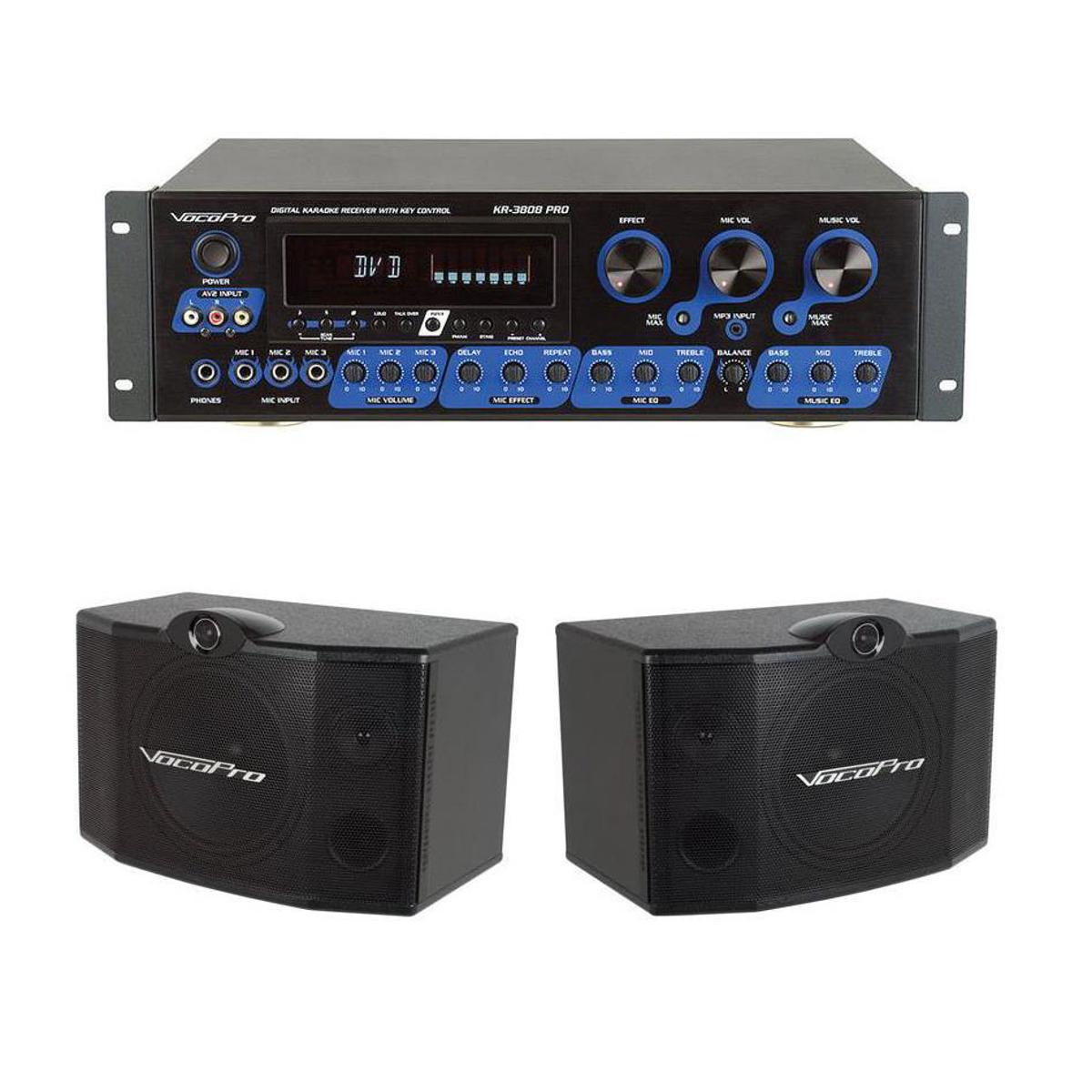 

VocoPro KR-3808 Karaoke Receiver with Key Control With VocoPro SV-500 Speaker