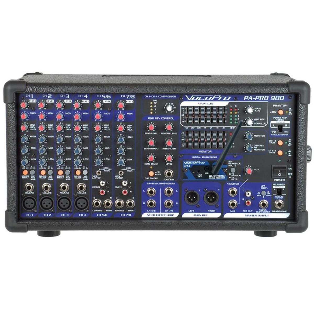 

VocoPro PA-PRO-900 BT 900W Professional PA Mixer with Bluetooth Receiver