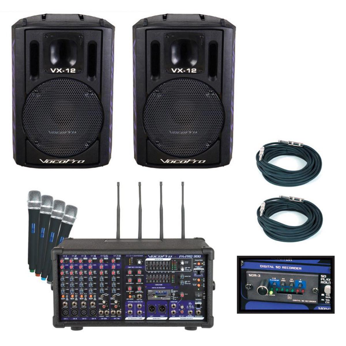 

VocoPro PA-PRO TRIO 900W Professional P.A. Mixer Package