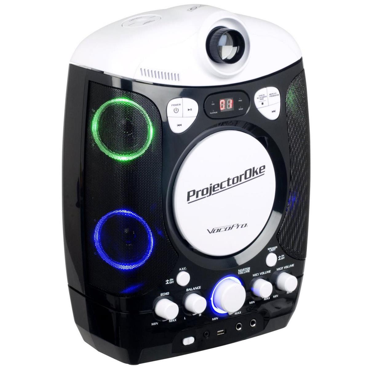 Image of VocoPro ProjectorOke CD+G &amp; Bluetooth-Enabled Karaoke System with LED Projector
