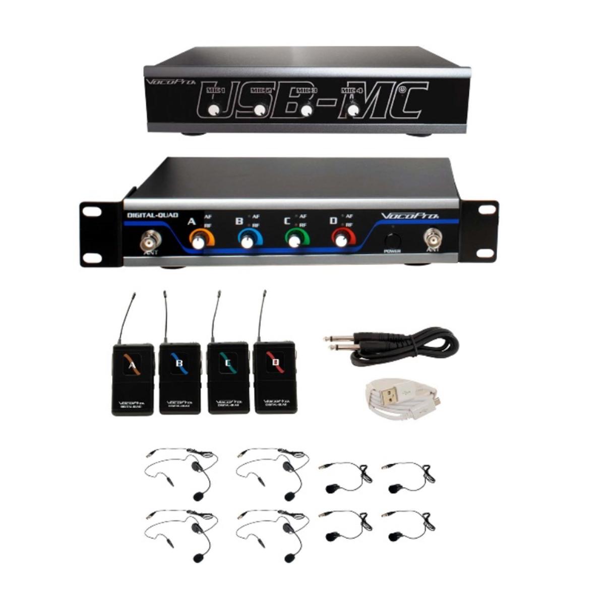 

VocoPro USB-Play 4-Channel Wireless Headset & Lavalier Microphone System