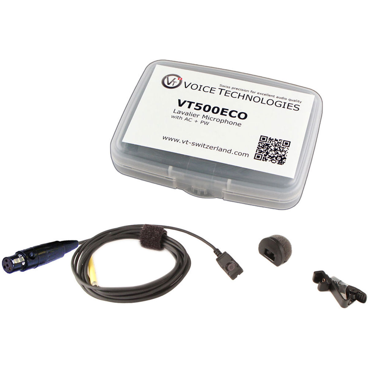 

Voice Technologies VT500ECO Lavalier Mic Kit, TA4F, Shure Transmitters, Black