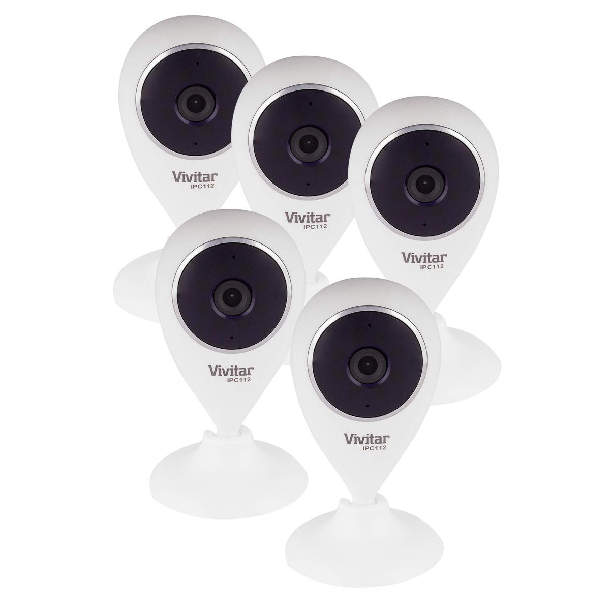 

Vivitar IPC112G 720p Wide Angle View Wi-Fi Security Camera, White, 5-Pack
