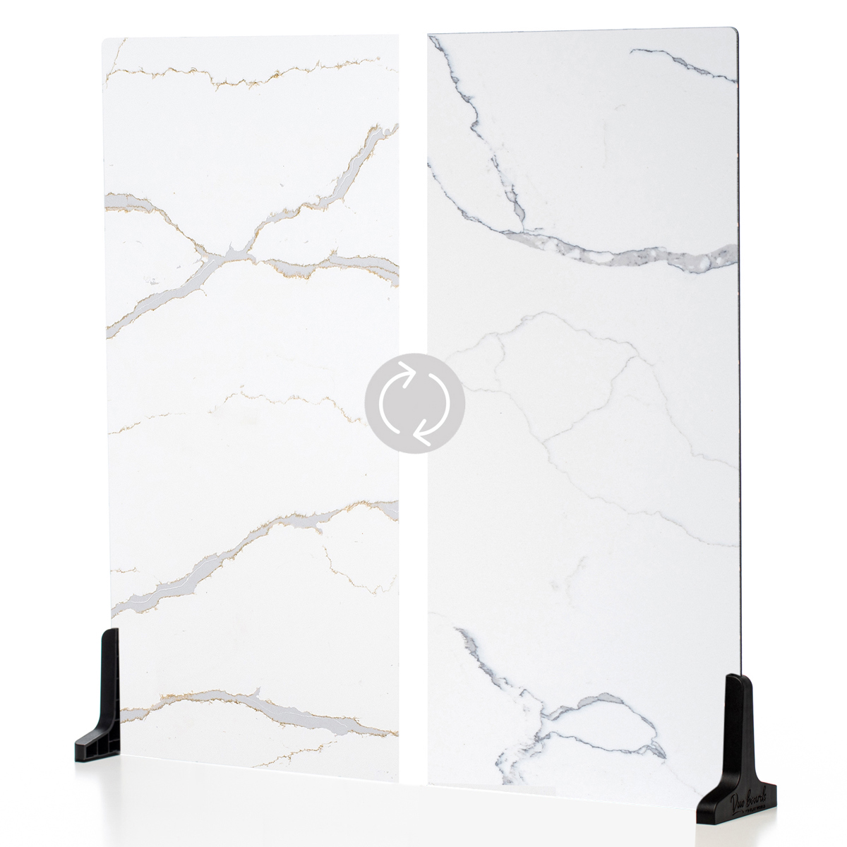 

V-FLAT WORLD Duo Board - 24x24" Surface Board, Carrara Blue/Calacatta Gold