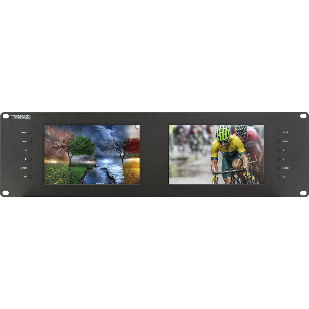 

ViewZ VZ-070RM-E 3RU Dual 7" HD 3G-SDI Rack Mount LED Monitor, 1280x800 Res