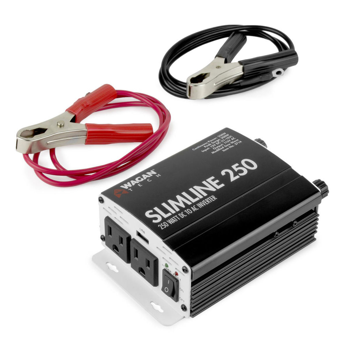 

Wagan SlimLine 250W 12 VDC to 115 VAC Power Inverter