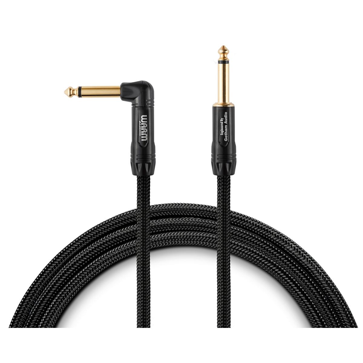 

Warm Audio Premier Series Both End Right-Angle Instrument Cable, 6", Black