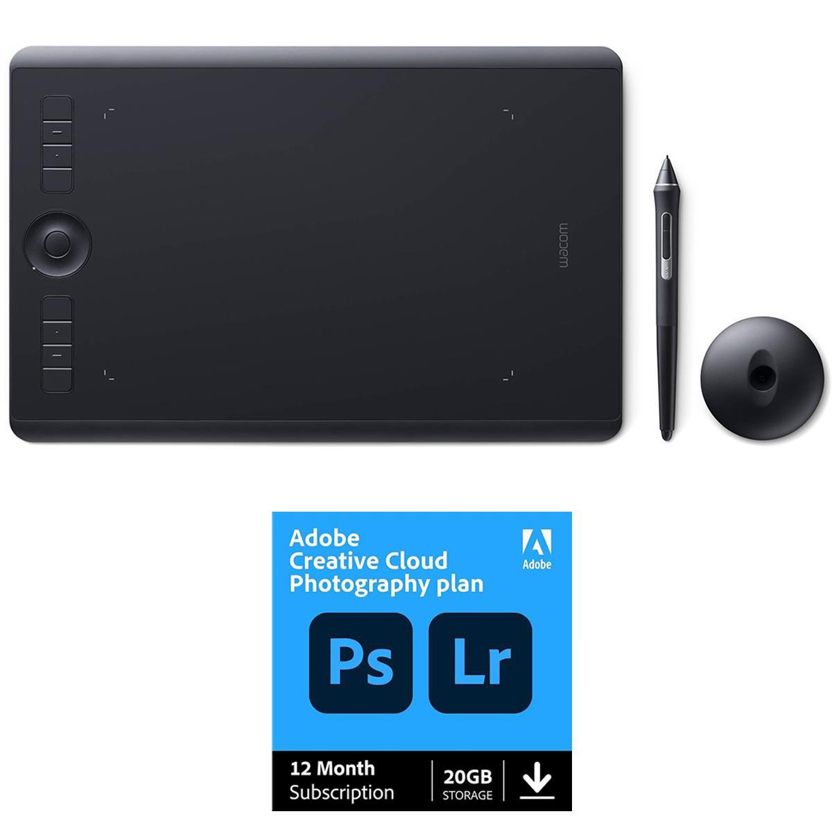 Image of Wacom Intuos Pro Creative Pen Tablet Medium - with Adobe Photography Plan Bundle