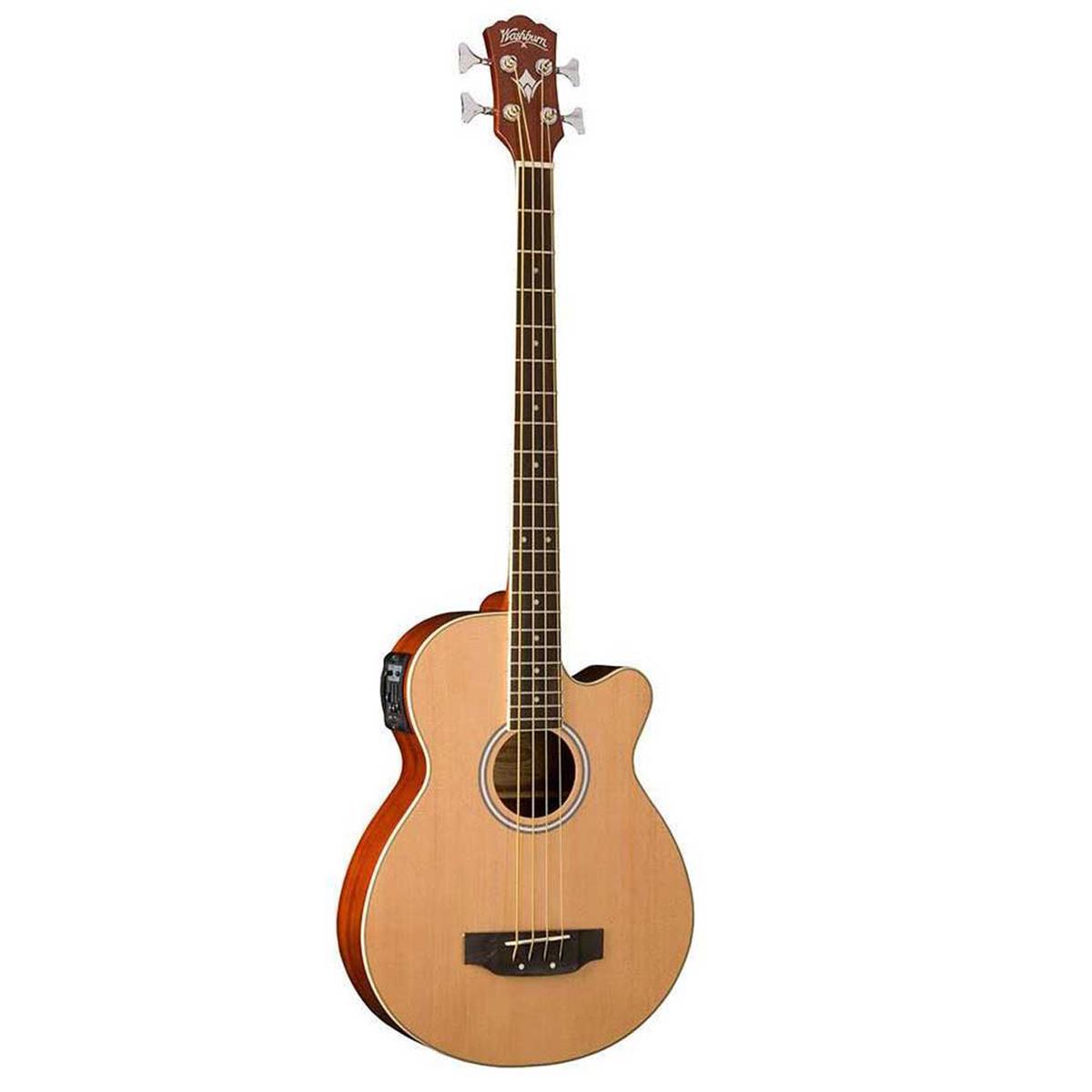 Washburn AB5K Cutaway Bass Acoustic-Electric Guitar, Natural -  AB5K-A-U