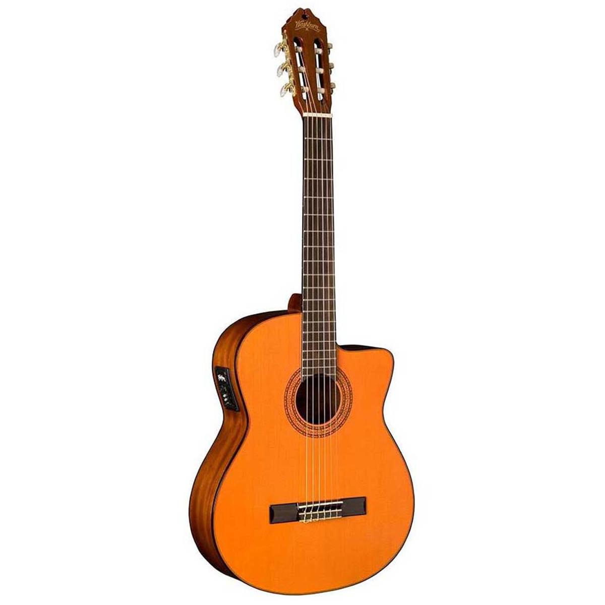 Washburn C5CE Classical Cutaway Acoustic Electric Guitar, Natural -  C5CE-A-U