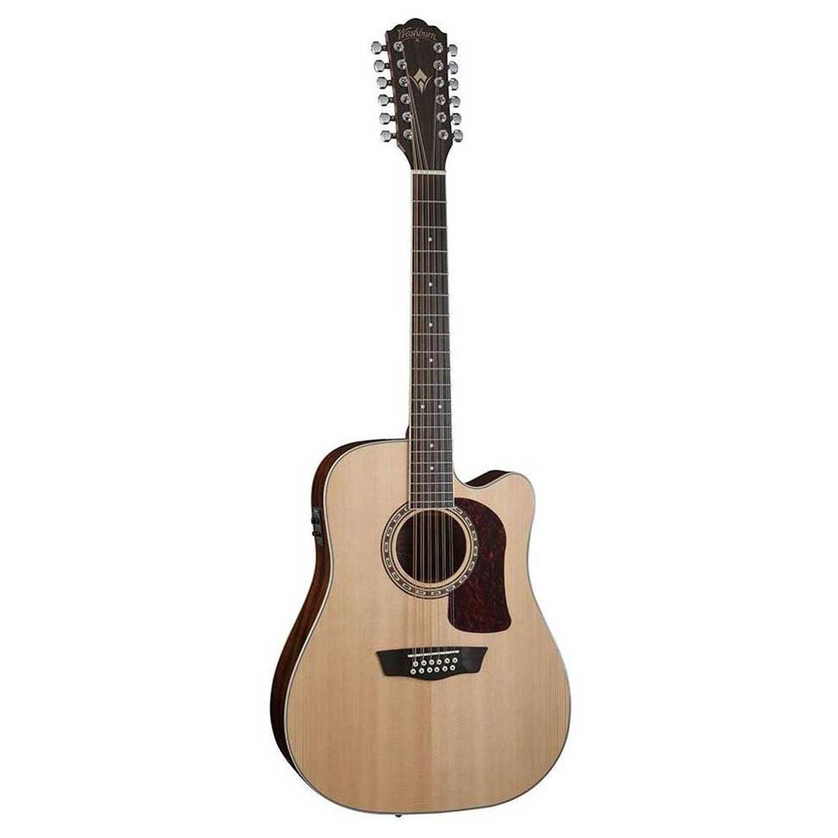 Washburn Heritage 10 HD10SCE12 12-String Dreadnought AE Guitar, Natural -  HD10SCE12-O-U