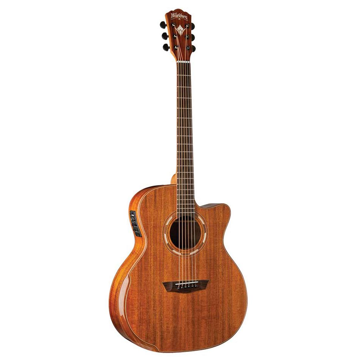 Washburn Comfort WCG55CE Grand Auditorium Acoustic Electric Guitar, Natural -  WCG55CE-O-U