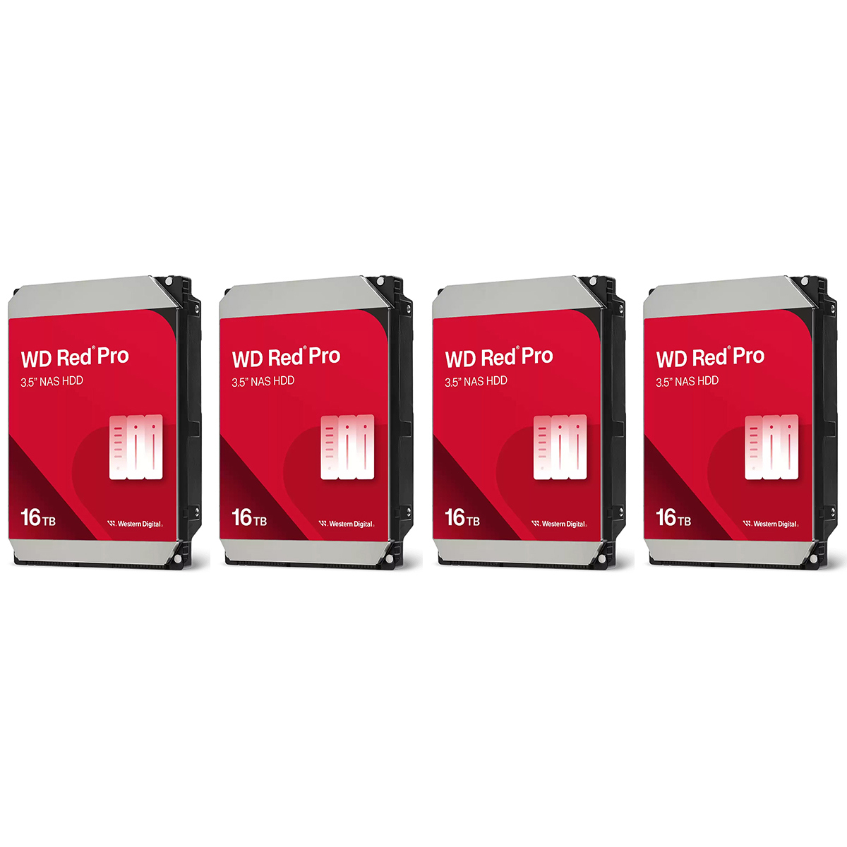 

WD Red Pro 3.5" SATA III Internal NAS Hard Drive 512MB Cache 16TB 4-Pack