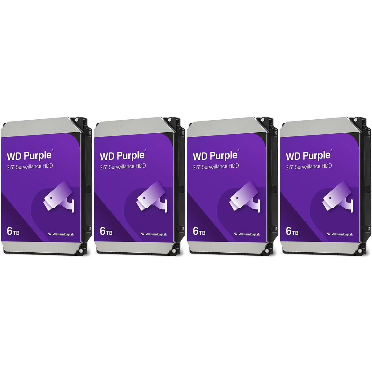 

WD Purple 3.5" SATA III Internal Surveillance Hard Drive 6TB 4-Pack