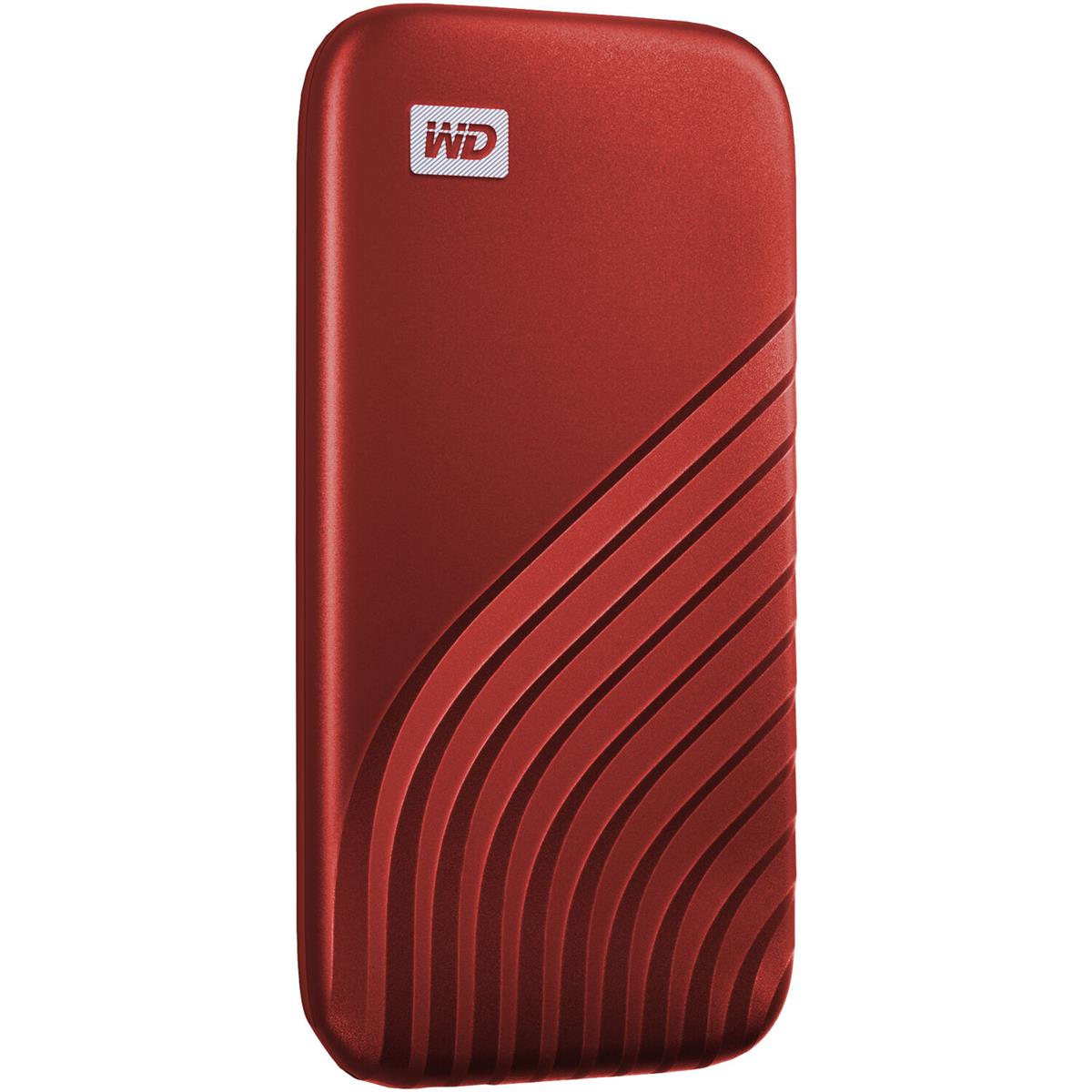 WD My Passport 2 ТБ USB 3.2 Gen 2 Type-C Портативный внешний твердотельный накопитель, красный