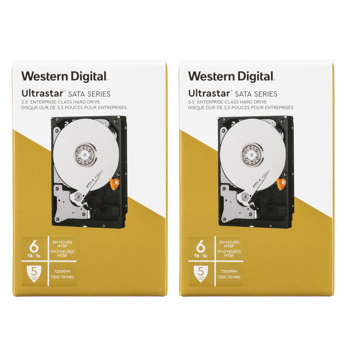 

WD 2 Pack Ultrastar SATA Series 6TB SATA III 3.5" Internal Data Center Hard Drive, 7200 RPM