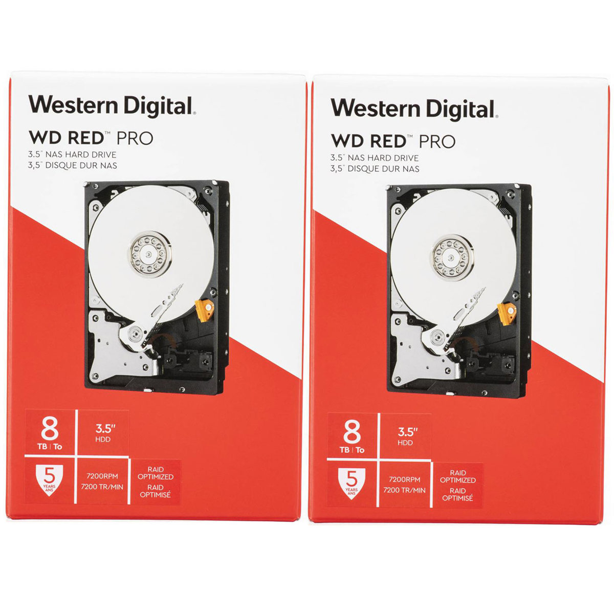 

WD 2 Pack Red Pro 8TB SATA III 3.5" Internal NAS HDD, 7200 RPM