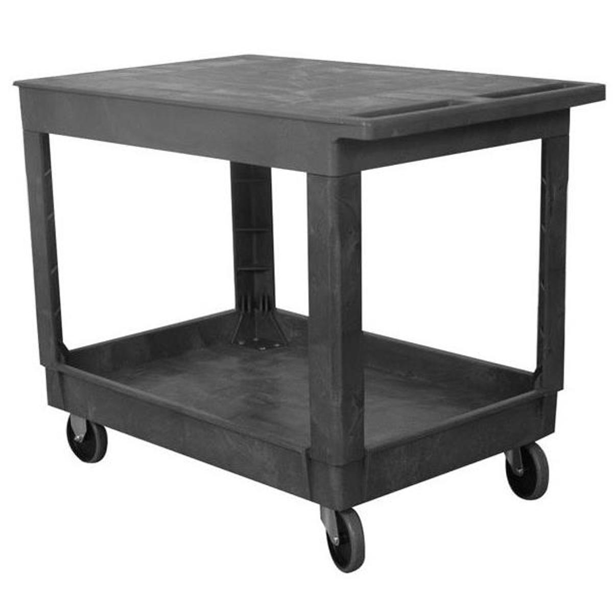 

Wesco Standard Plastic Flat-Top Service Cart with 2 Shelves, 25.5x34"