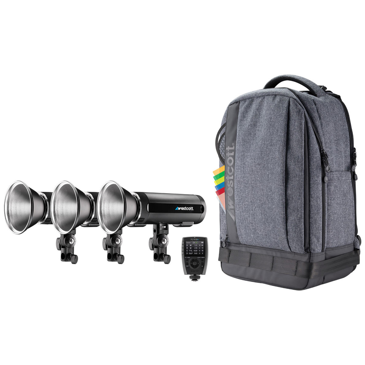 

Westcott FJ200 Strobe 3-Light Backpack Kit w/FJ-X3m Universal Wireless Trigger