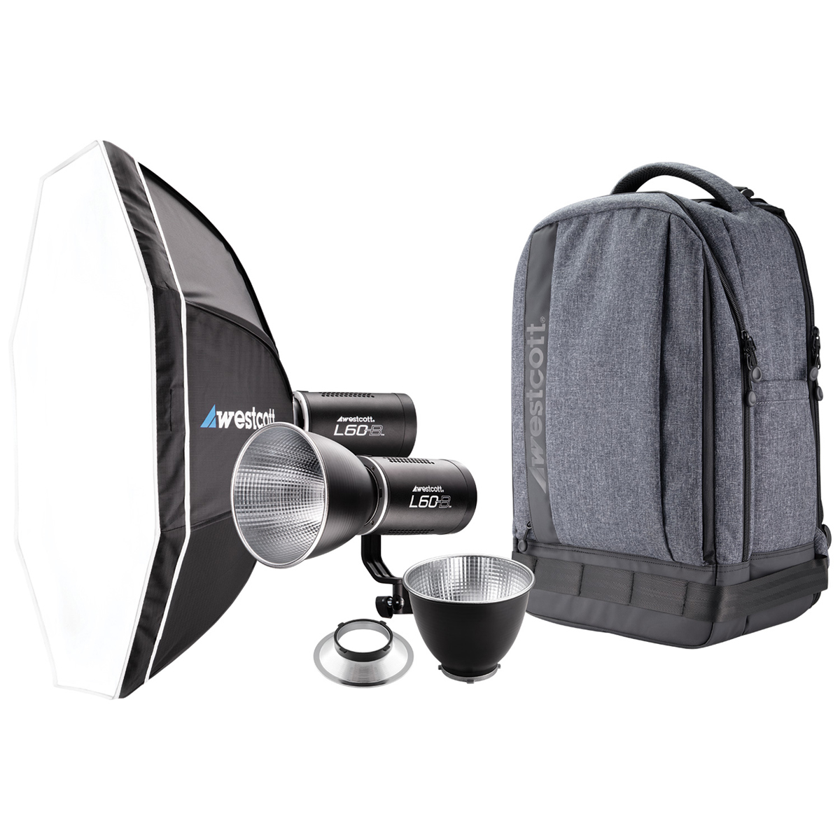 

Westcott L60-B 60W Bi-Color COB LED Video 2-Light Backpack Kit