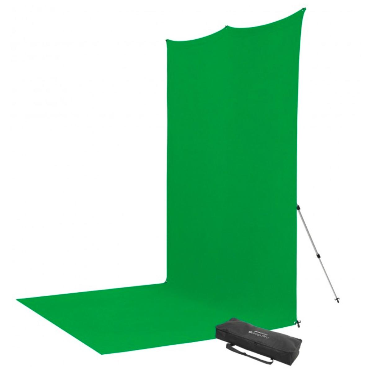 Westcott 8x13 X-Drop Pro Немнущийся фоновый комплект, Chroma-Key Green Sweep