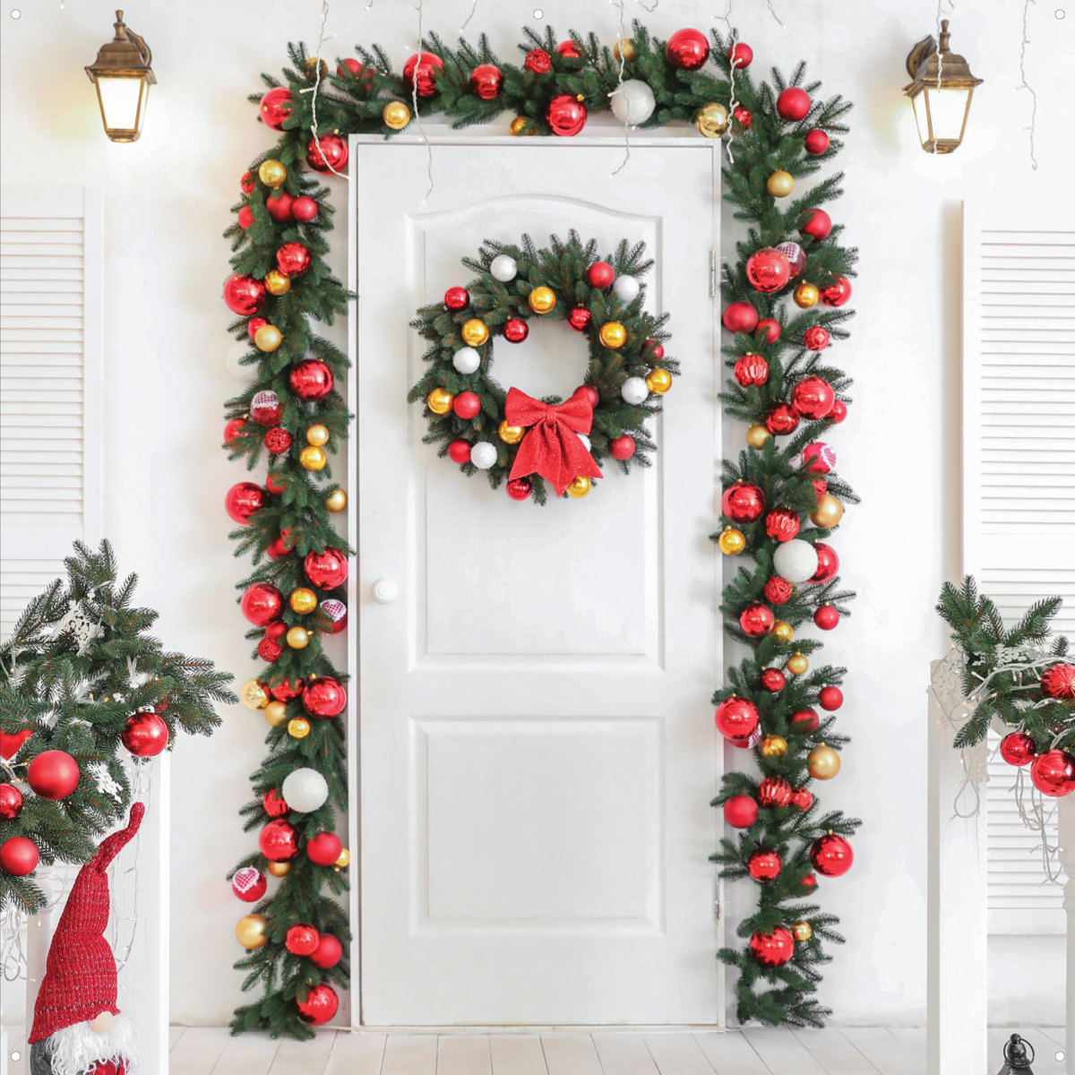 

Westcott 8x8' X-Drop Pro Fabric Backdrop, Winter Holiday Party White Door
