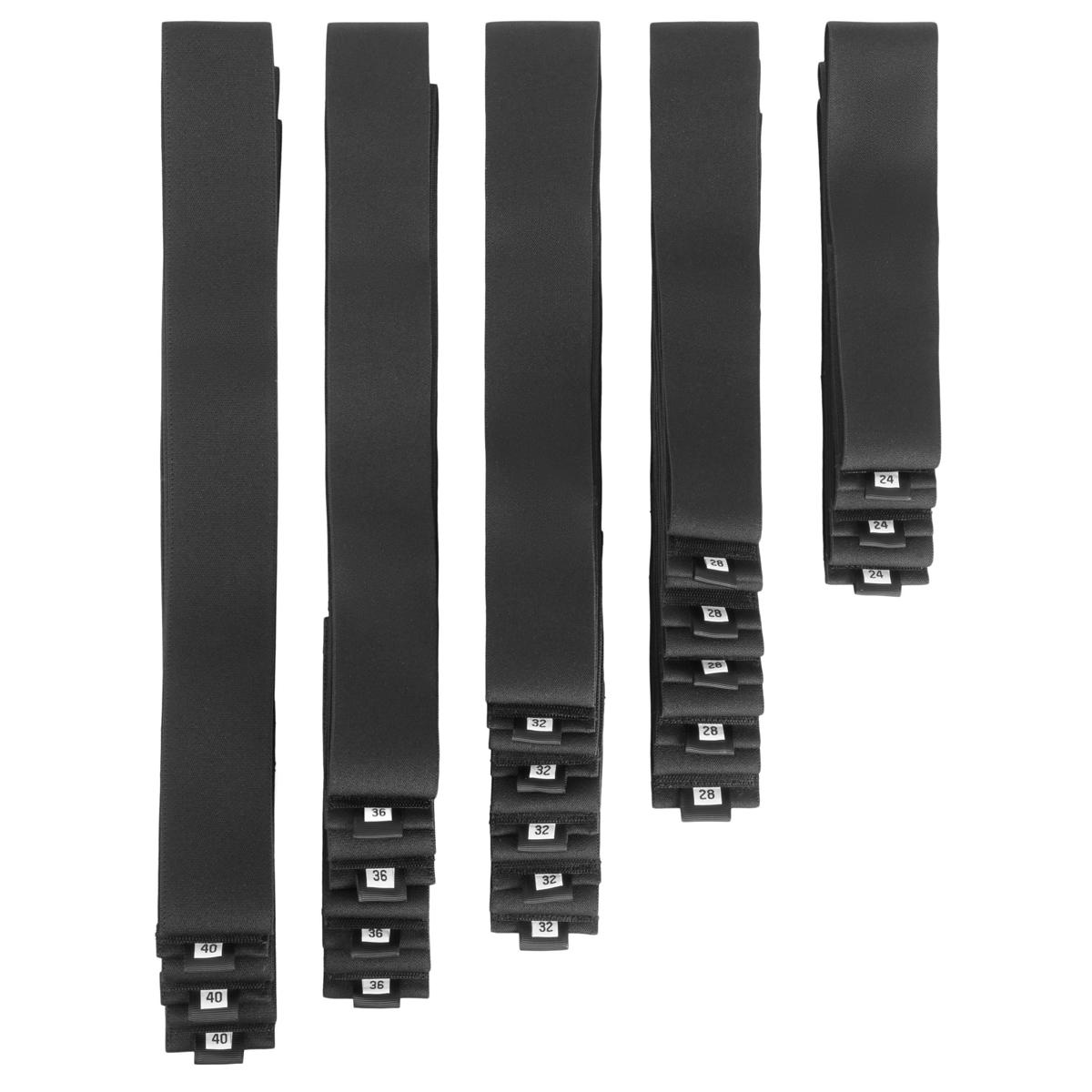 

Wireless Mic Belts Assorted Size Belt Pack, Black, 20-Pack