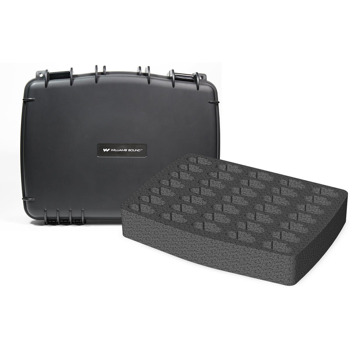 

Williams Sound Water Resistant Carry Case with 35 Slot Foam Insert, Large