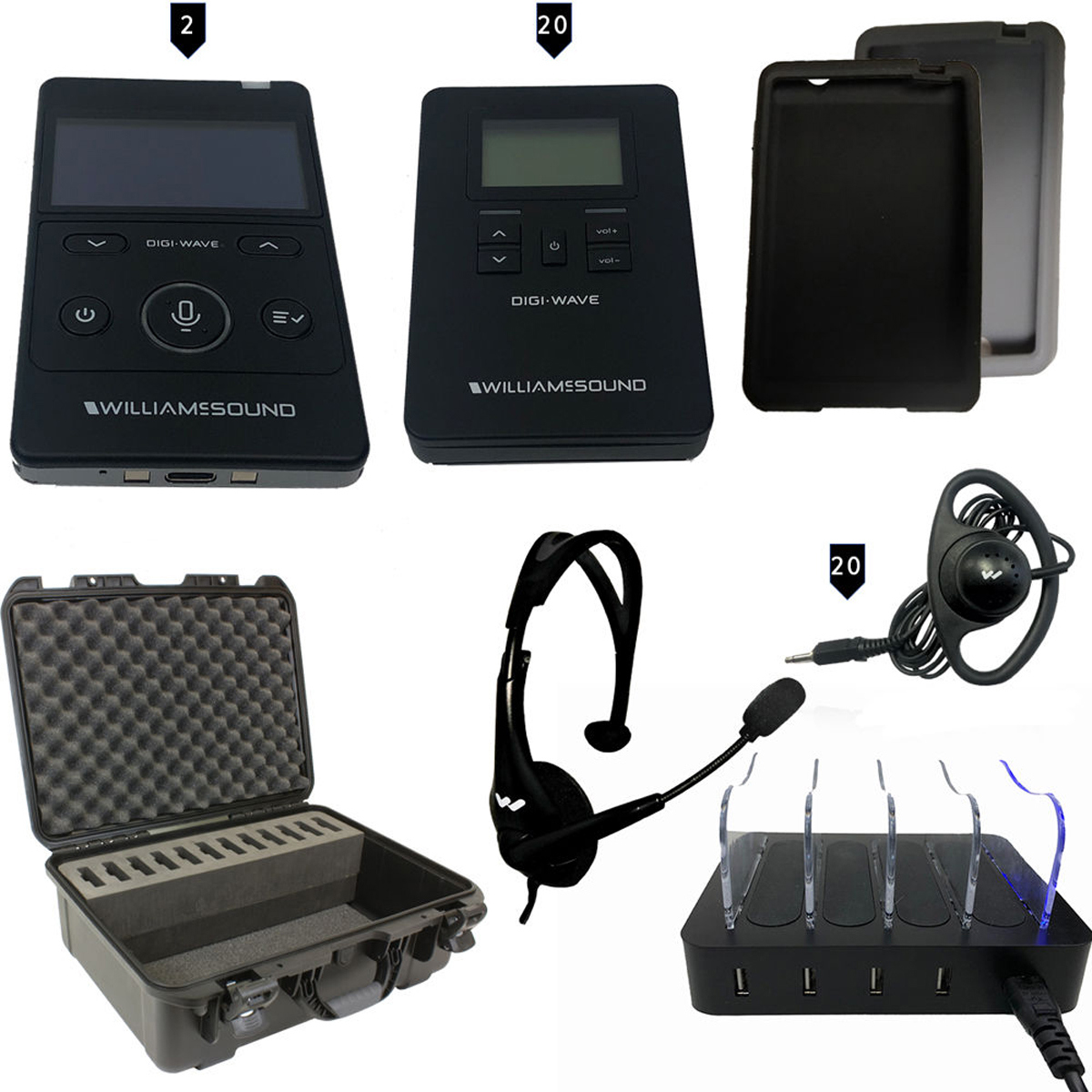 

Williams Sound Digi-Wave INT 3 400 Interpretation System, 2x MIC 144 Headset Mic