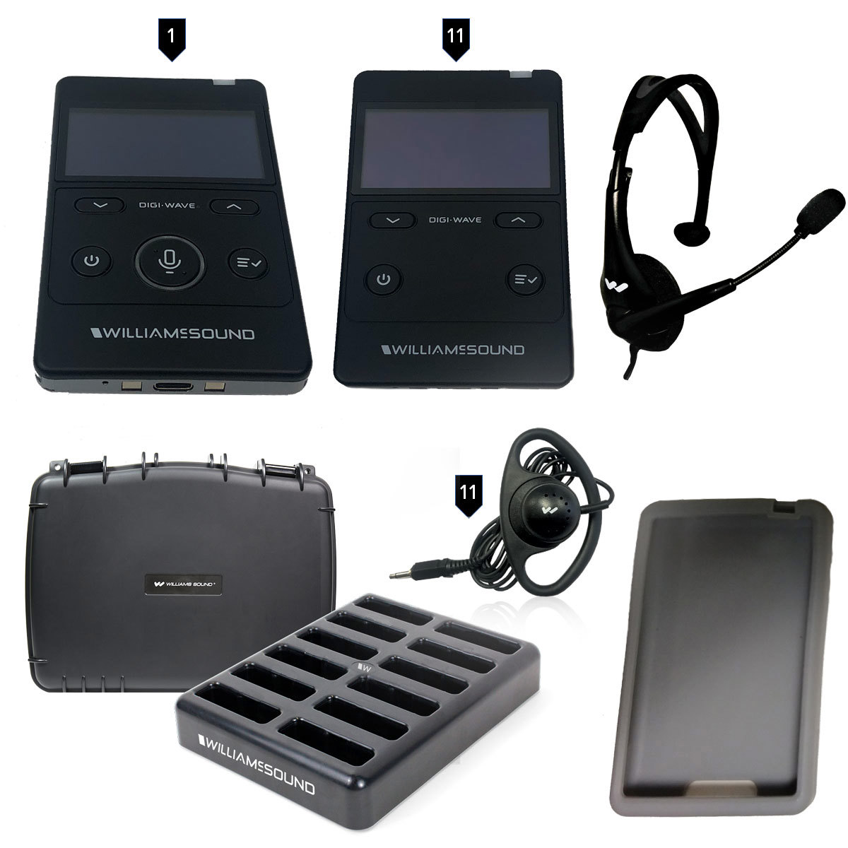

Williams Sound Digi-Wave TGS 11 400 Tour System, DLT 400 Trx, 11x DLR 400 RCH Rx