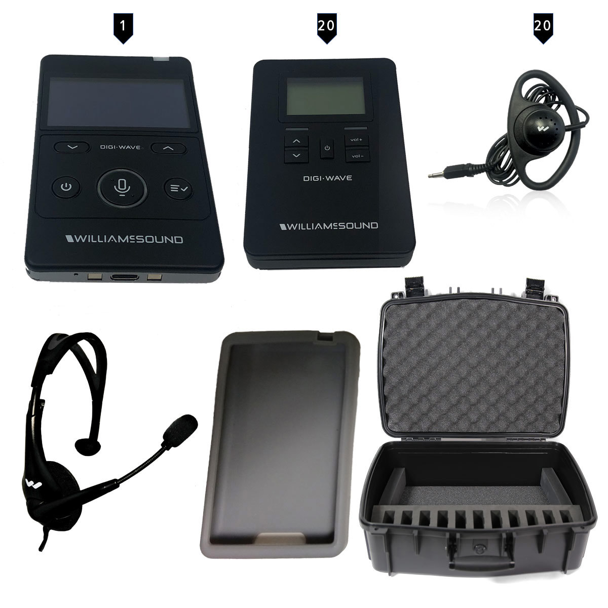 

Williams Sound Digi-Wave TGS 20 400 Tour System, DLT 400 Trx, 20x DLR 400 ALK Rx
