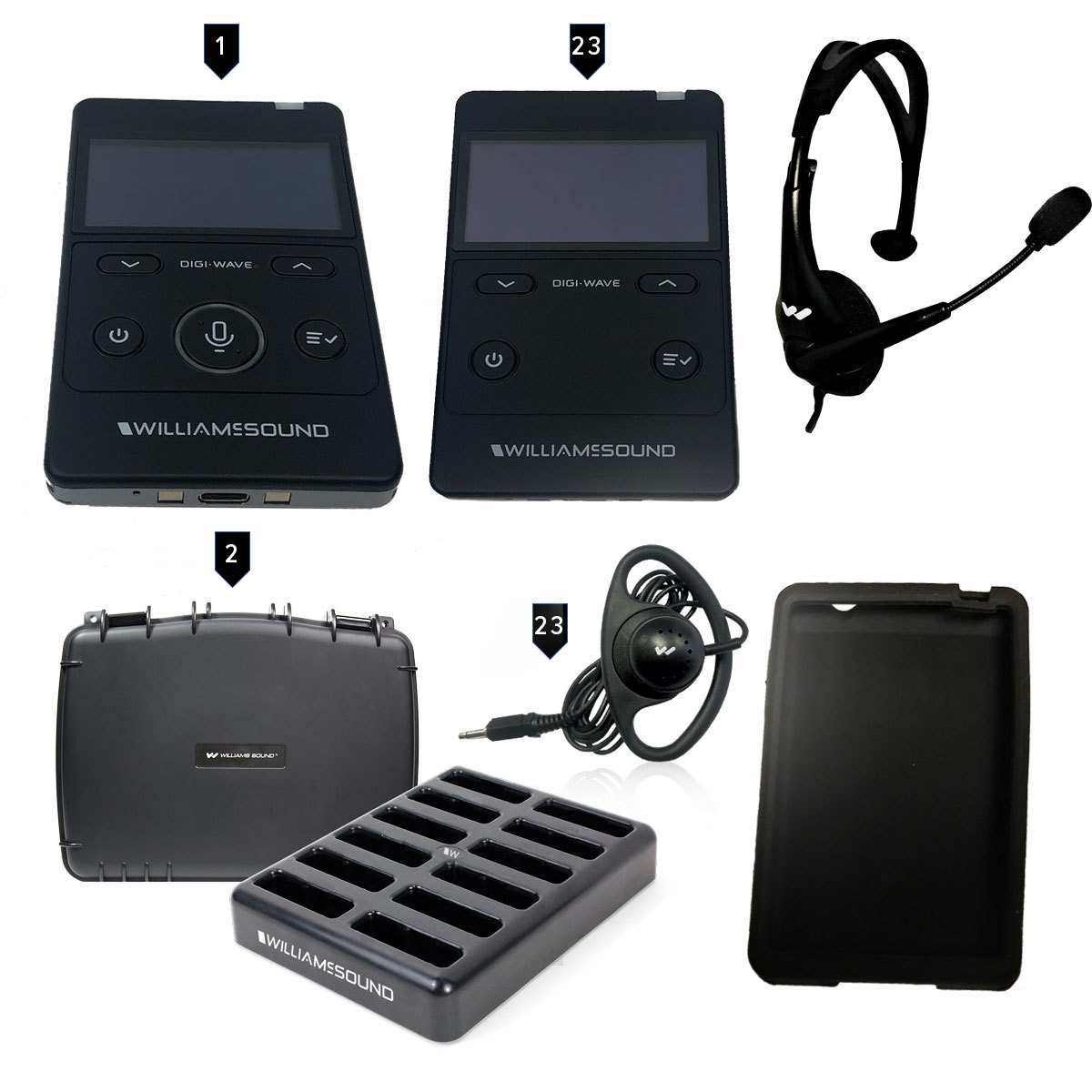 

Williams Sound Digi-Wave TGS 23 400 Tour System, DLT 400 Trx, 23x DLR 400 RCH Rx