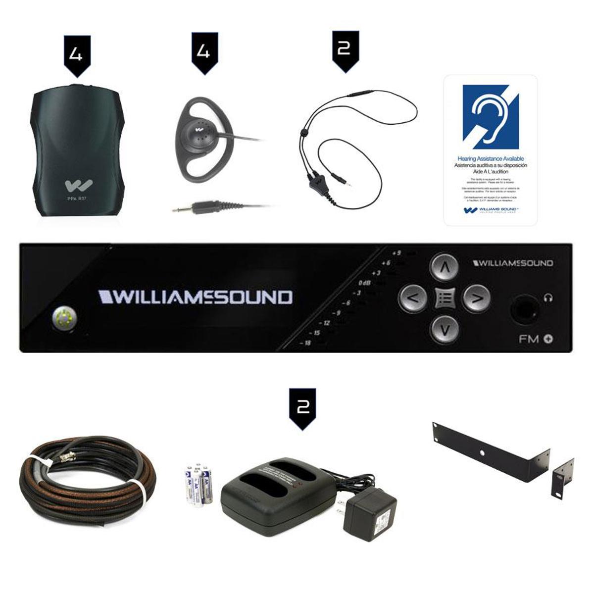 

Williams Sound FM 557 Pro Plus Dual FM & Wi-Fi Listening System, 4x Earphones