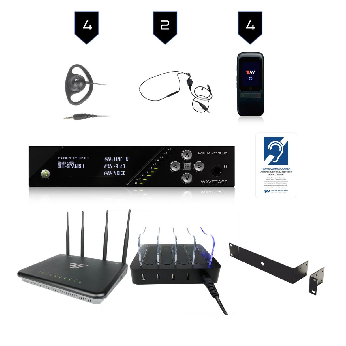 

Williams Sound WaveCAST WF SY5 PRO-4 D WAP Assistive Listening System, Dante
