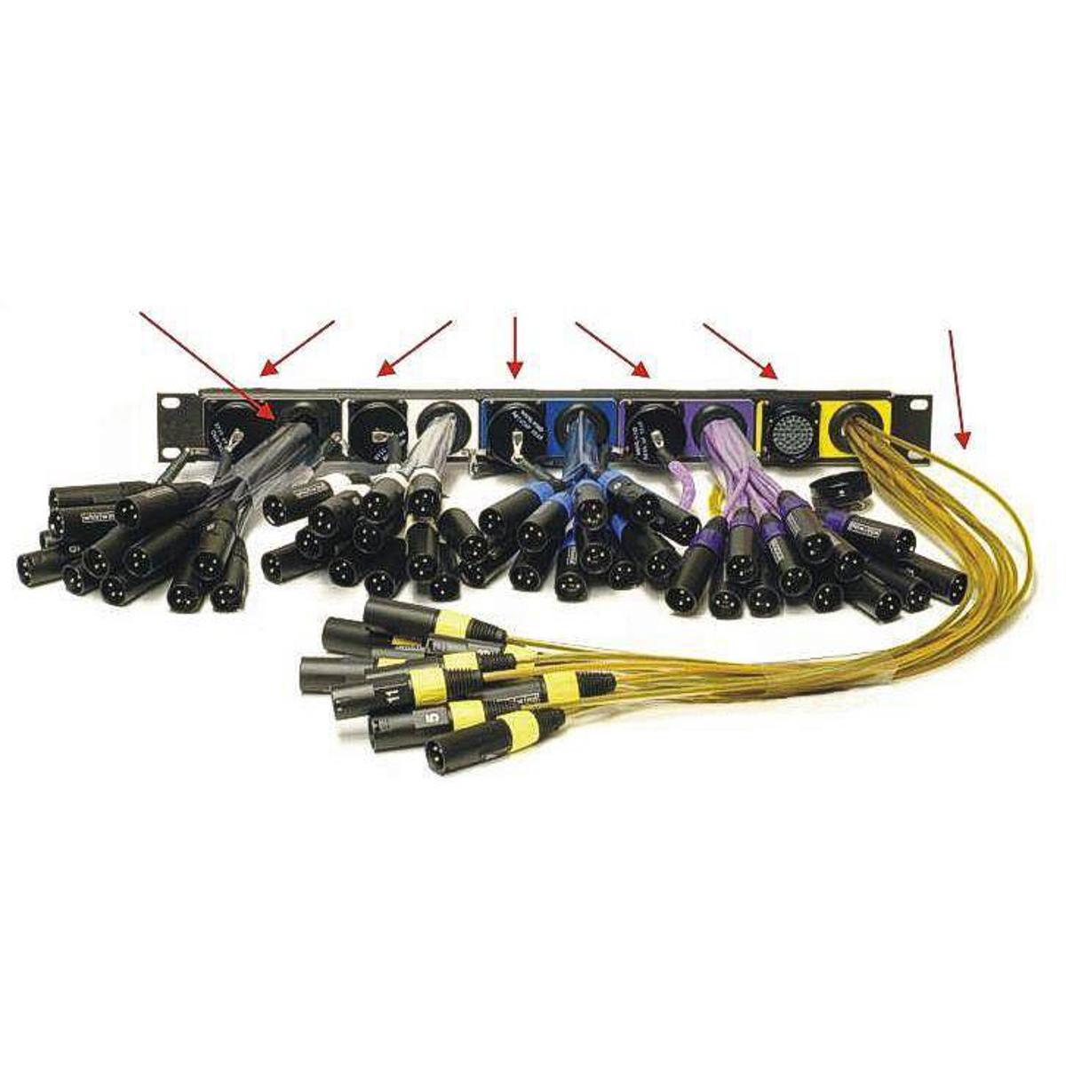 

Whirlwind Patchmaster 60-Ch PatchBay, 5x W1CF to XLRM Tails, 3' 2-RU, Snakeskin