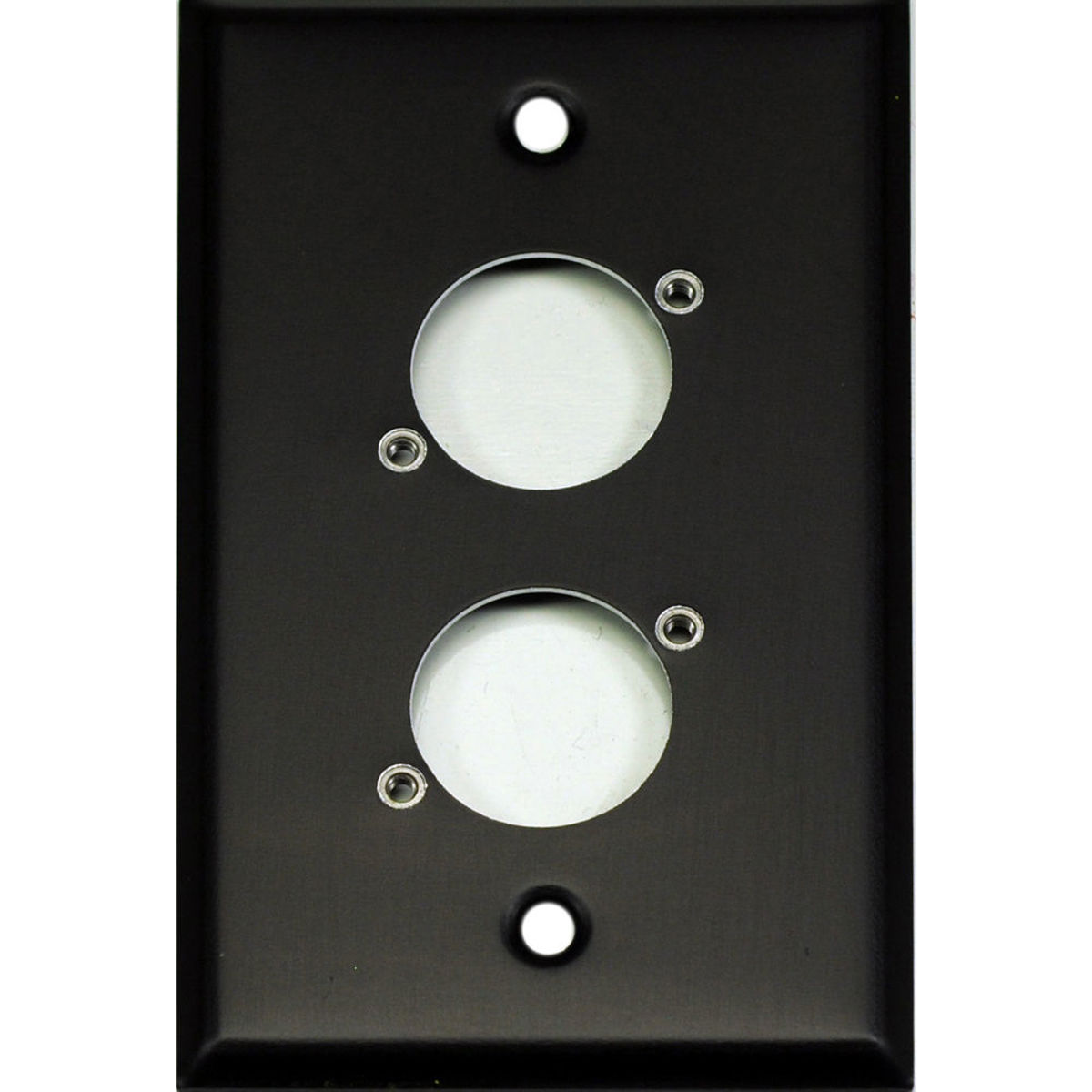 

Whirlwind WP1B/2H Wall Mounting Plate, 1 Gang, Punched for 2 XLRs, Black