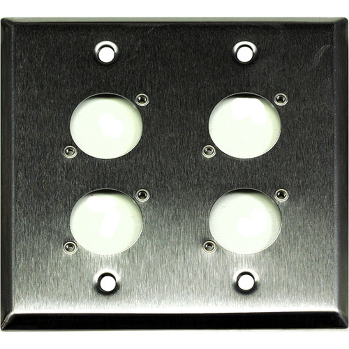 

Whirlwind WP2/4NDH Wall Mounting Plate, 2 Gang, Punched for 4 Neutrik D XLRs