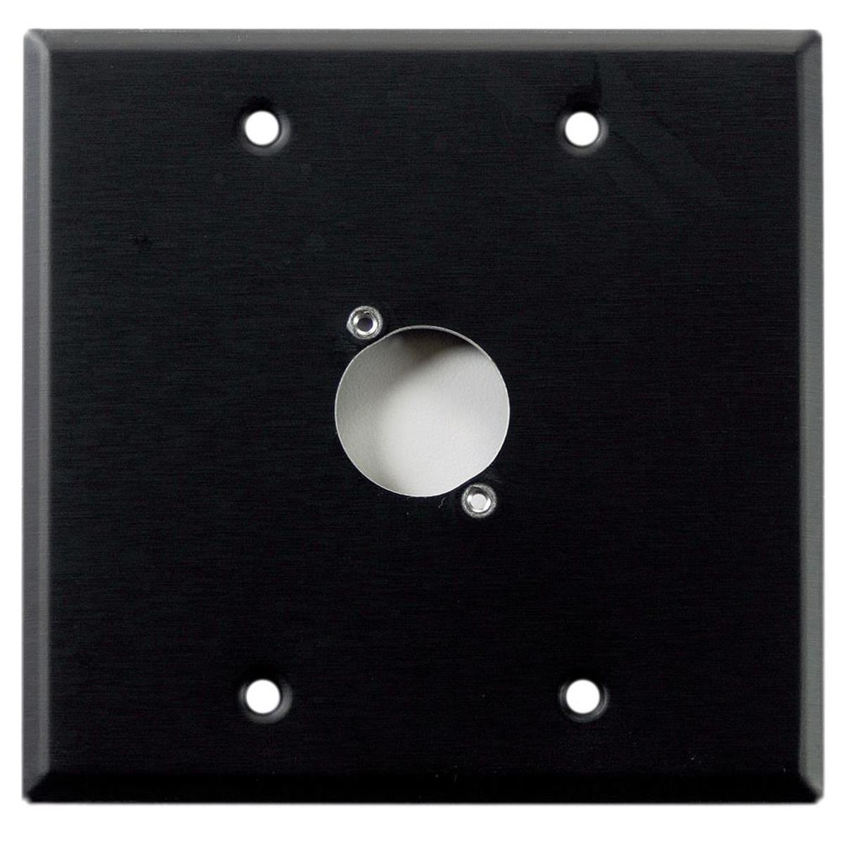 

Whirlwind WP2B/1H Wall Mounting Plate, 2 Gang, Punched for 1 XLR, Black