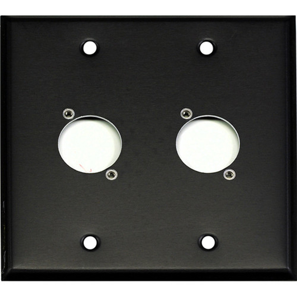 

Whirlwind WP2B/2H Wall Mounting Plate, 2 Gang, Punched for 2 XLRs, Black