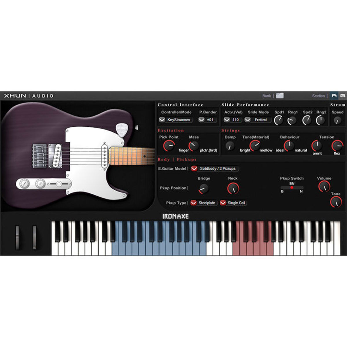 Image of Xhun Audio IronAxe Physical Modeld Virtual Electric Guitar Software