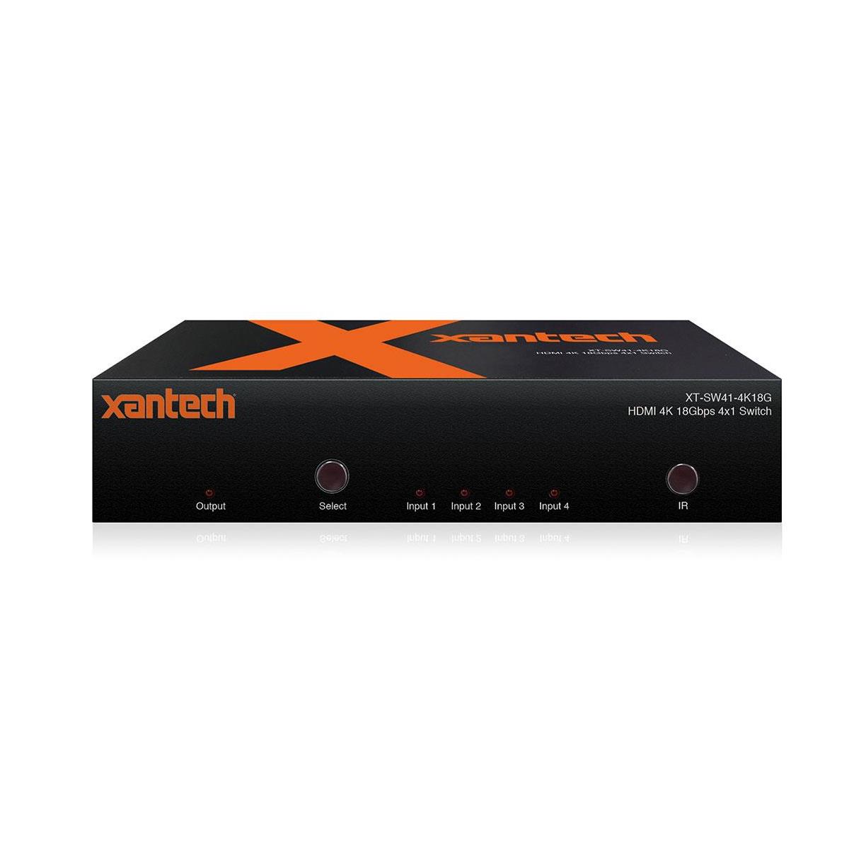 Image of Xantech HDMI 4K 4x1 Switcher with Audio Breakout and EDID Management