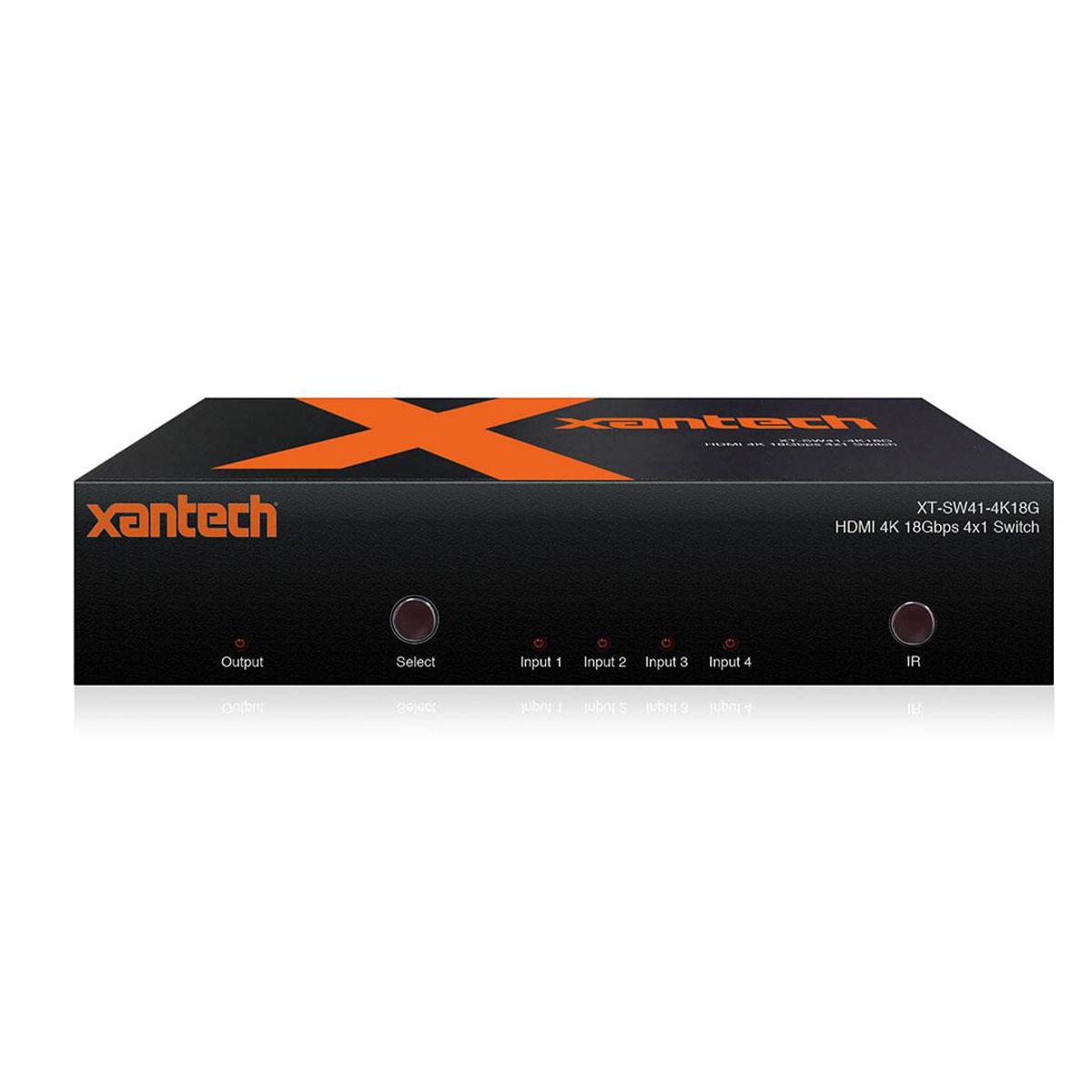 Image of Xantech HDMI 4K 4x1 Switcher with Audio Breakout and EDID Management