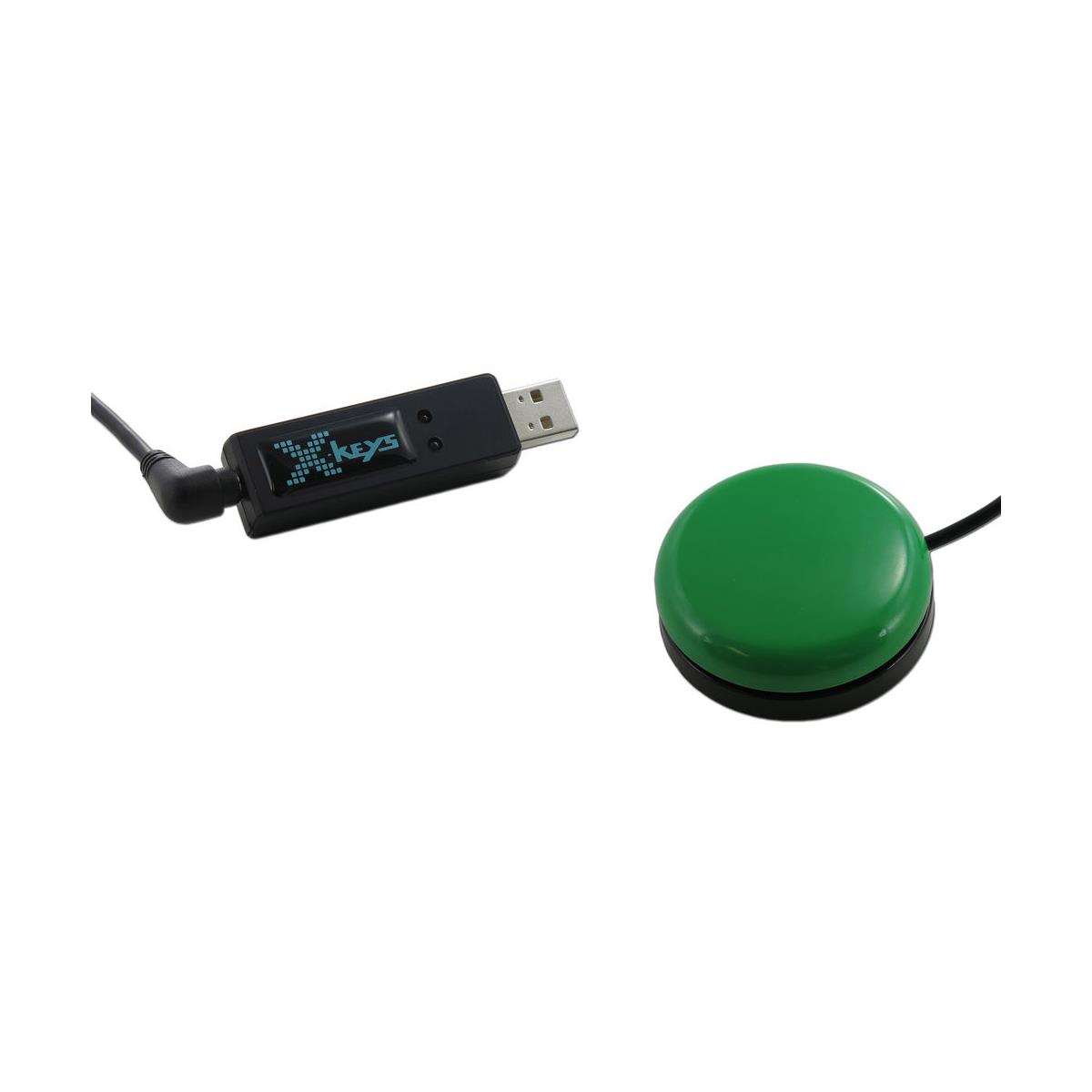 Image of X-Keys USB Three-Switch Interface with Green Orby Switch