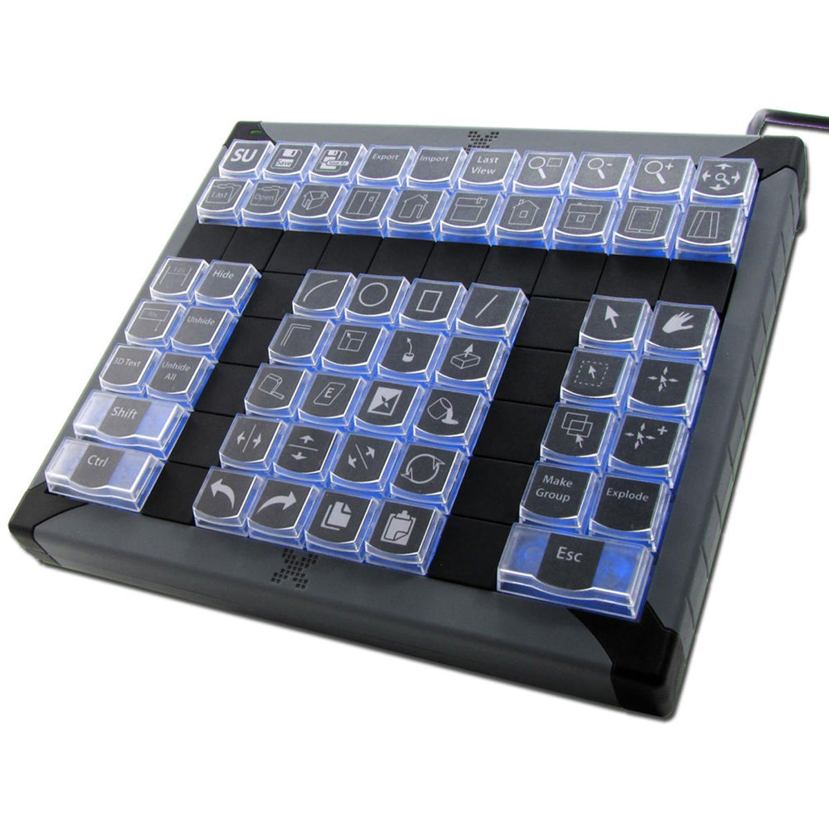 

X-Keys XK-60 60-Key USB KVM Keypad, Blue and Red Backlighting