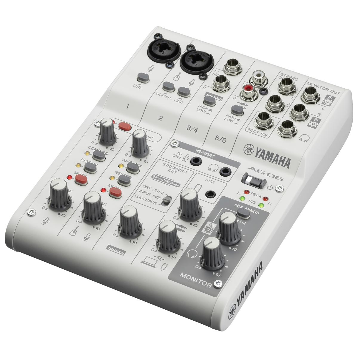 

Yamaha AG06MK2 6-Channel Live Streaming Mixer with USB Interface, White