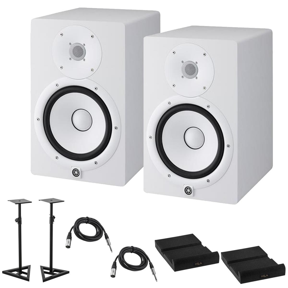 Yamaha 2x HS8 Powered Studio Monitor, White with Accessories Kit -  HS8 W AK