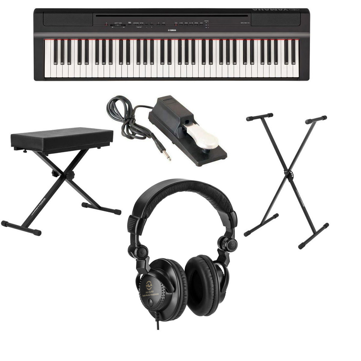 

Yamaha P-121 73-Key Digital Piano, Black W/Keyboard Bench/Stand/Headphones/Pedal