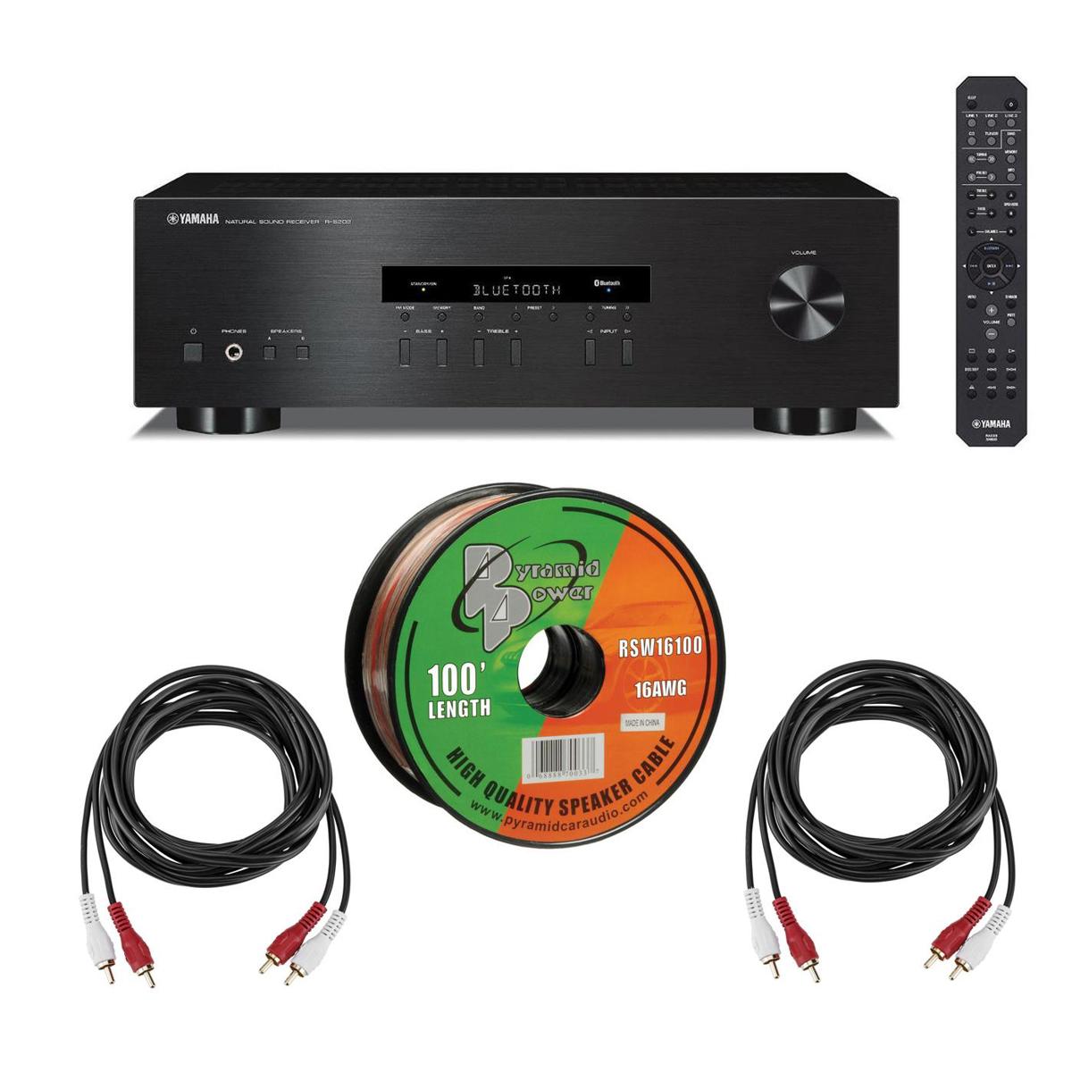 

Yamaha R-S202 Stereo Receiver with Bluetooth W/Zip Wire,100'Spool/2x Audio Cable