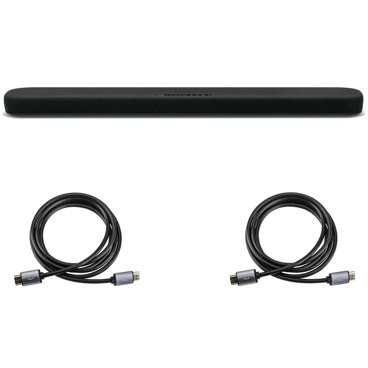 

Yamaha SR-B20A Sound Bar with Dual Built-In Subwoofers,Black W/2x HDMI 2.0 Cable