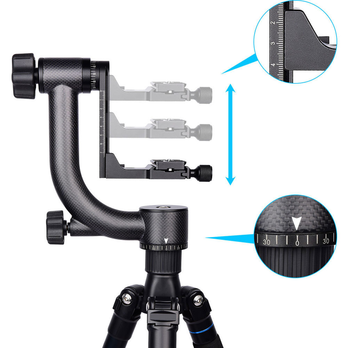 YELANGU A19 Carbon Fiber DSLR Camera Gimbal Tripod Head 850002358384 eBay